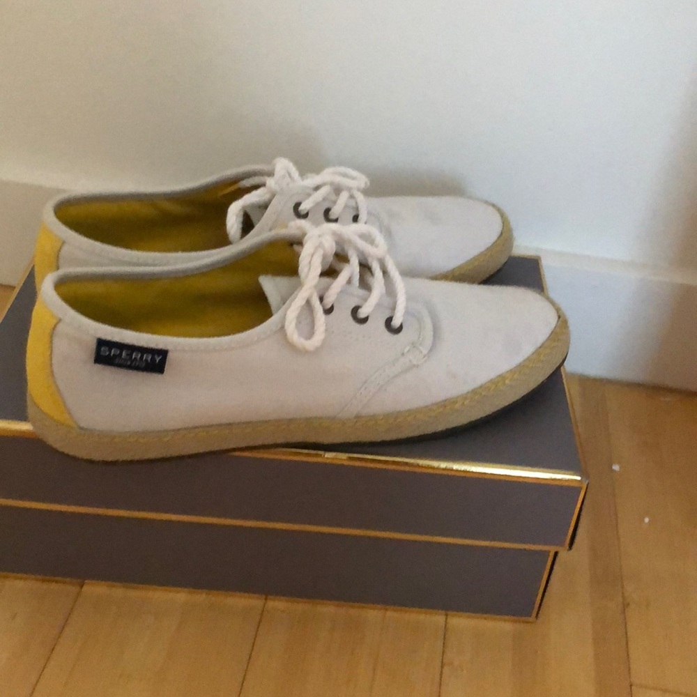 White sperry sneakers